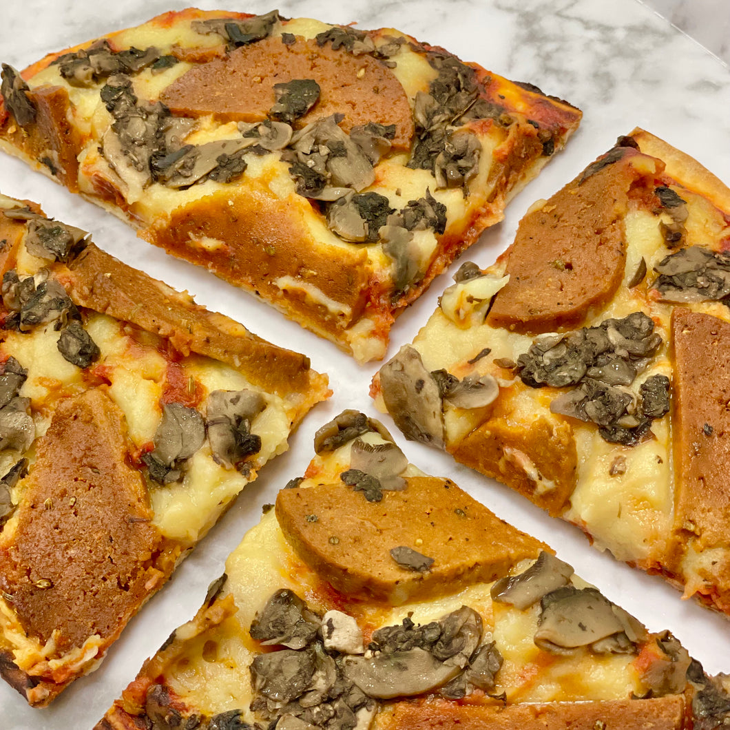 Pepperoni Mushroom Flatbread Pizza (Vegan/Frozen)